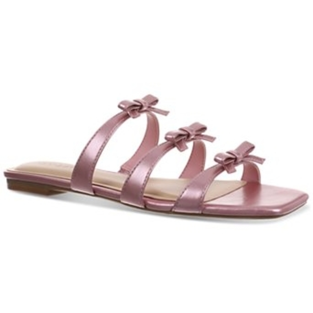 On 34th Women Pattie Strappy Pink Metallic Bow Sandals Size 6
